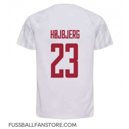 Dänemark Pierre-Emile Hojbjerg #23 Replik Auswärtstrikot WM 2022 Kurzarm